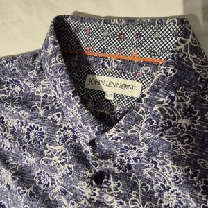 John Lennon Navy Floral Casual Button-Down Shirt